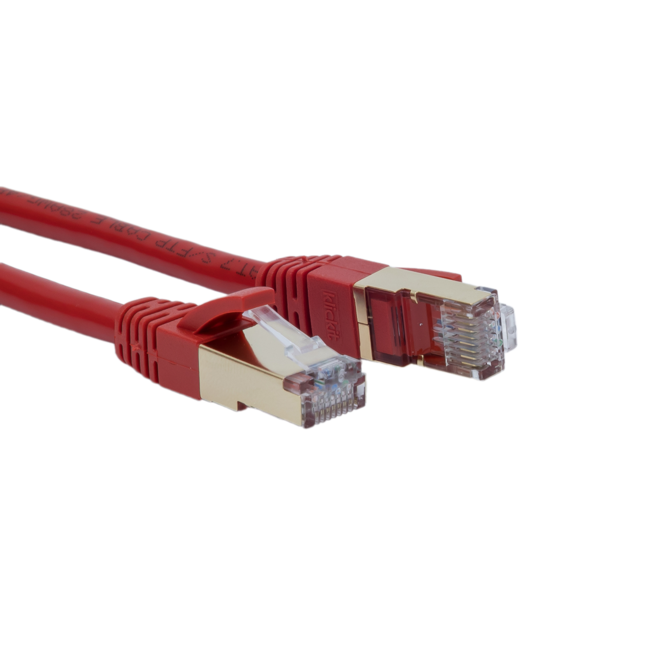 klickIT CAT7 Ethernetkabel - Rot - 1m, 2m, 5m, 10m, 15m
