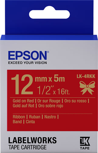 Tape/LK-4RKK Satin 12mm 5m Gold/Red