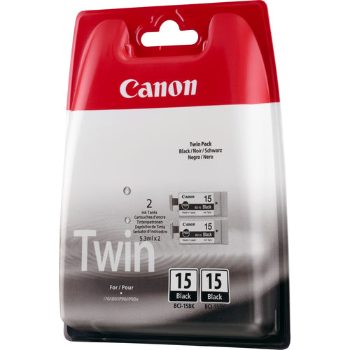 Canon BCI-15BK Ink 2x Black for i70