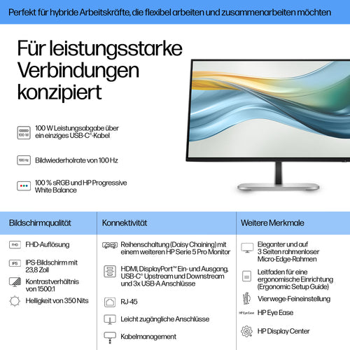 HP 524pu 24inch FHD Dock USB-C 3