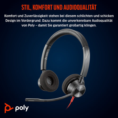 Poly BW 3320 Stereo -M USB-C HS +USB-C/A