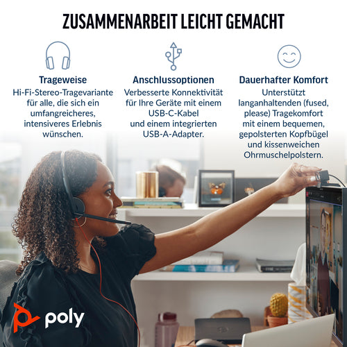 Poly BW 3320 Stereo USB-C HS +USB-C/A