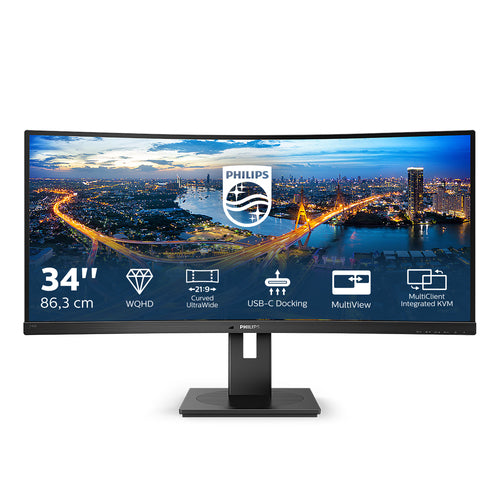 34" VA Curved USB-C Docking Monitor, 344