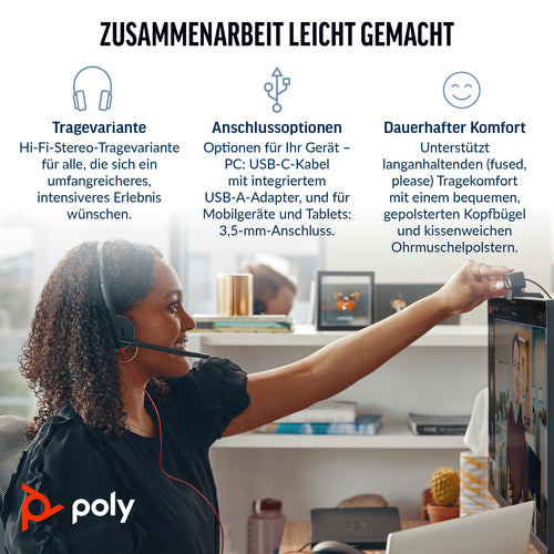 Poly BW 3325 -M USB-C HS +USB-C/A