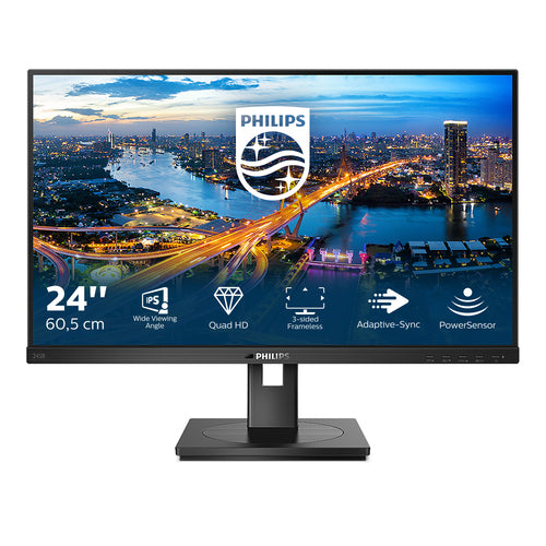 24" LED IPS Monitor, 2560 x 1440, Black