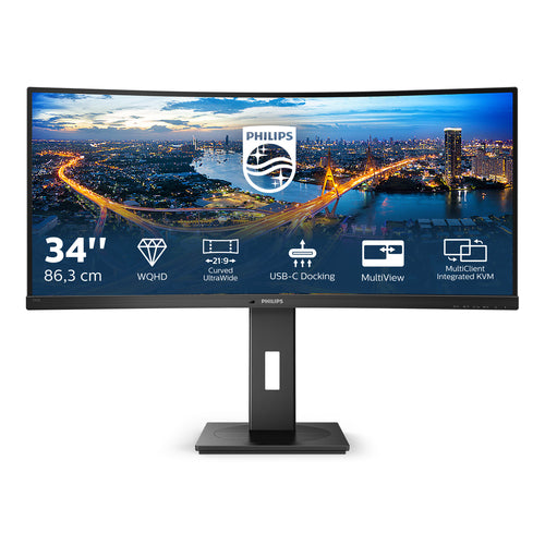 34" VA Curved USB-C Docking Monitor, 344