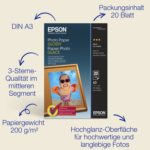Photo Paper Glossy A3 20 sheets